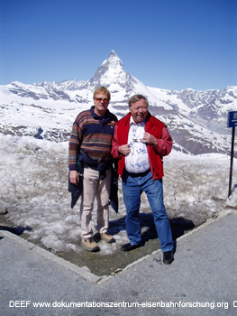 Verw.Rat. Prsident Jakob Brtschi + Dr. Populorum vor dem Matterhorn; Gornergratbahn - DEEF Dr. Michael Populorum