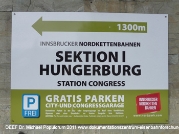 Hungerburgbahn Innsbruck. Standseilbahn 1906-2005. DEEF / Dr. Populorum. Dokumentationszentrum fr Europische Eisenbahnforschung. Salzburg/sterreich