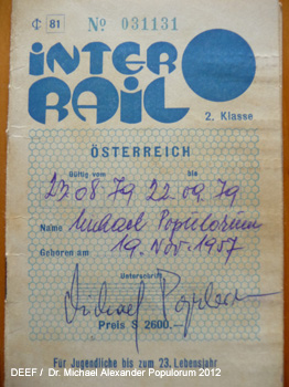 Interrail Ticket 1979 Dr. Michael Populorum