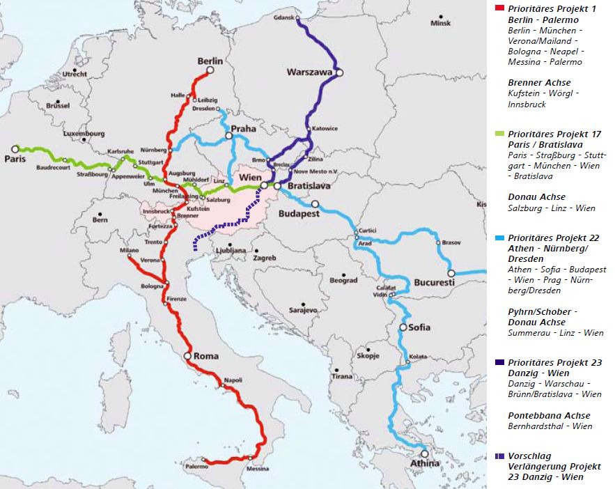 Schienennetz Europa Karte