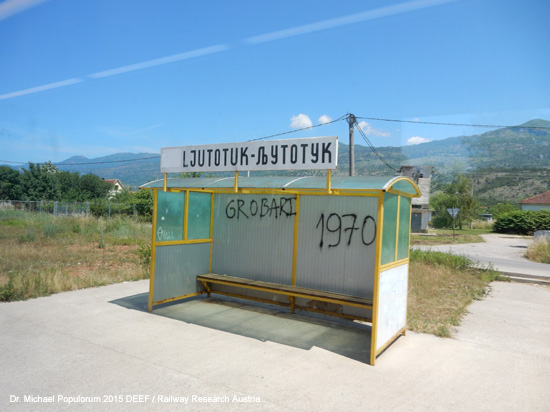 Eisenbahnstrecke Podgorica - Niksic Montenegro Danilovgrad. foto bild picture DEEF Dr. Michael Populorum