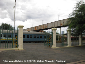 Bahnhof Windhuk 2010. Eisenbahnen in Deutsch-Sdwestafrika / Namibia. DEEF Dr. Michael Populorum