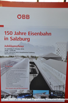 150 Jahre Eisenbahn in Salzburg. Tag der offenen Tr am 9. Oktober 2010 in der Lokremise Salzburg. DEEF / Dr. Michael Populorum, Dokumentationszentrum fr Europische Eisenbahnforschung