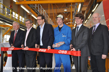 Erffnung BB Servicehalle 2 Innsbruck Westbahnhof 2012. DEEF / Dr. Michael Populorum
